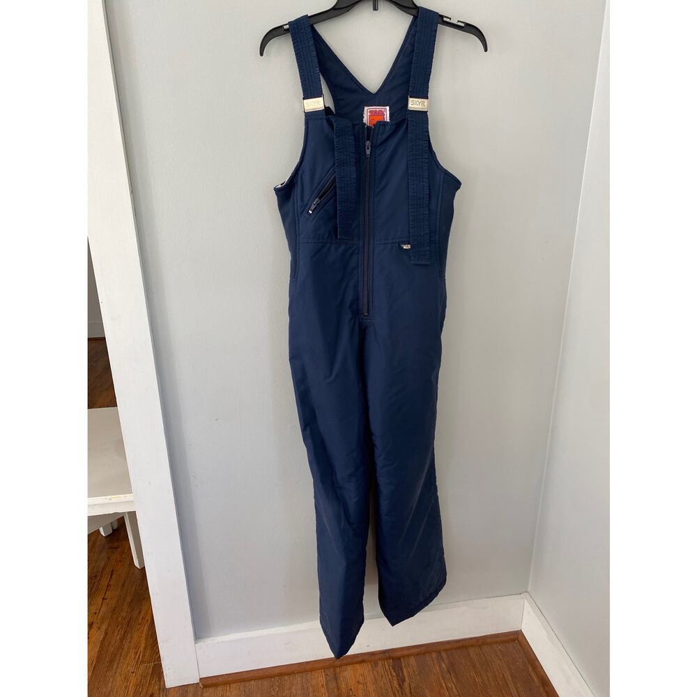 SKYR Rare Label Vintage Juniors XL blue Ski Snow Bib Overalls Pants Retro